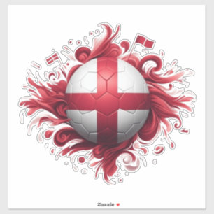 Pegatina England flag with football