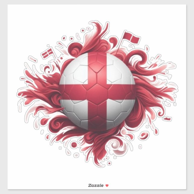 Pegatina England flag with football (Hoja)