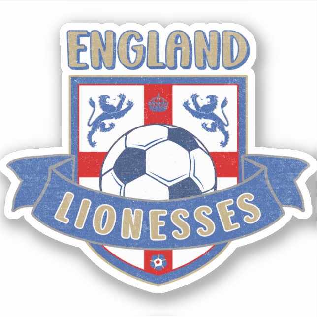 Pegatina England Lionesses Soccer Crest (#02) Sticker (Anverso)