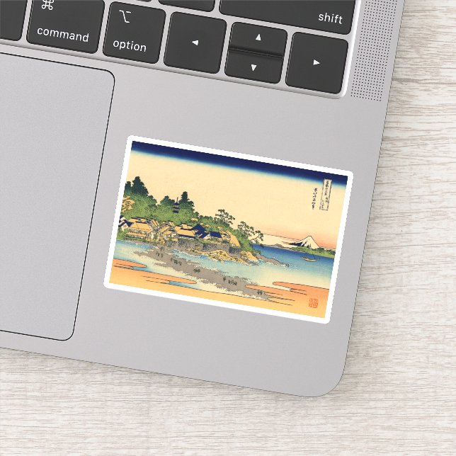 Pegatina Enoshima en la provincia de Sagami (Detalle)