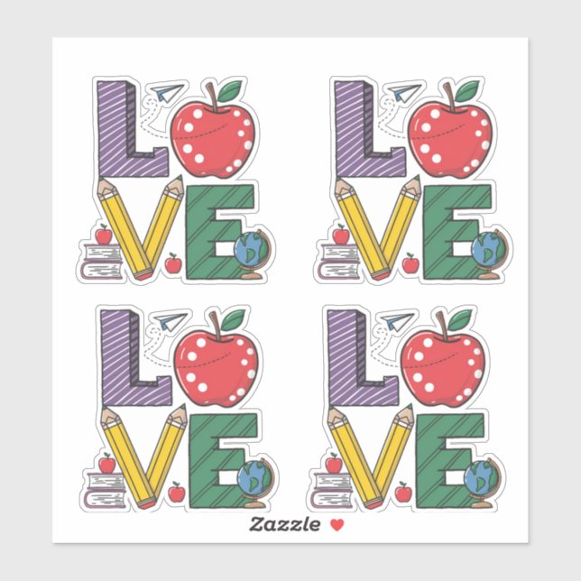 Pegatina Enseñanza de amor Hermoso paquete compartido de re (Hoja)