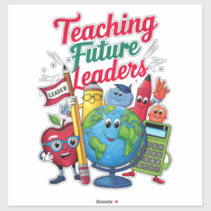 Pegatina Enseñanza Retro Líderes Futuros Profesor Escuela 