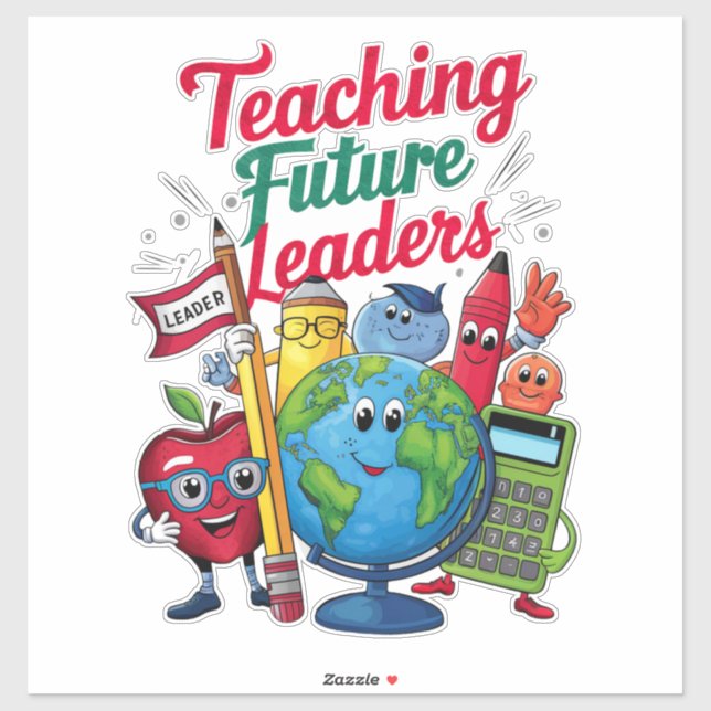Pegatina Enseñanza Retro Líderes Futuros Profesor Escuela  (Hoja)