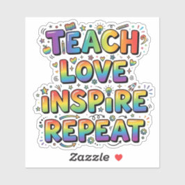 Pegatina Enseñar Amar Inspirar Repetir Agradecimiento a los