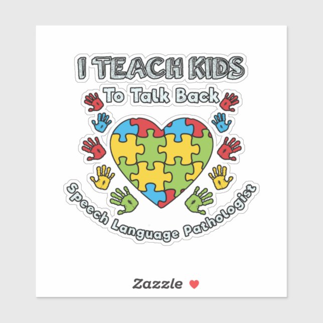 Pegatina Enseño A Los Niños A Hablar De La Terapia Del Leng (Hoja)