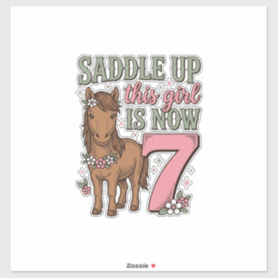 Pegatina Ensilla Esta Chica Ahora Tiene 7 Camiseta De Cumpl