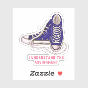 Pegatina Entiendo el arte de las zapatillas azules de asign