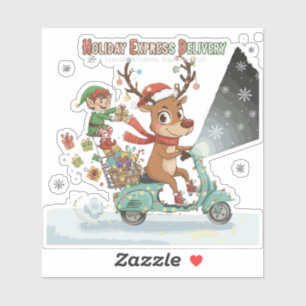 Pegatina Entrega caprichosa del tren de las fiestas   Cute 