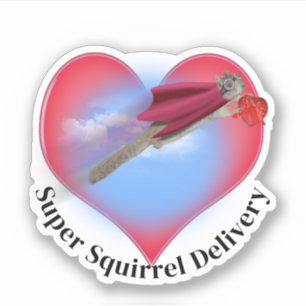 Pegatina Entrega de Super Ardilla Día de San Valentín