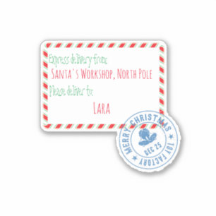 Pegatina Entrega personalizada del taller de Santa Claus