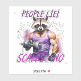 Pegatina Entrenador de Racoon, atleta, campanas