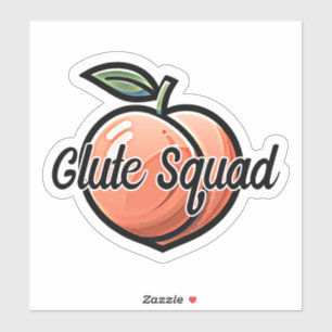 Pegatina Entrenamiento De Fitness De Glute Squad Peach