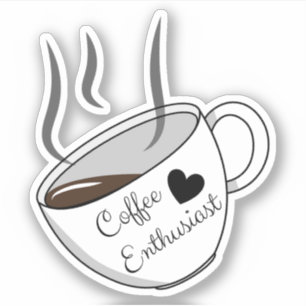 Pegatina Entusiasta del café (Amantes de la Copa de Café Es