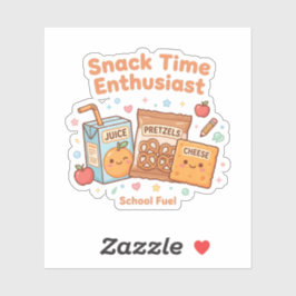 Pegatina Entusiasta del tiempo de snack Kawaii Comida escol