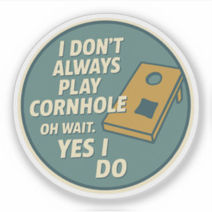 Pegatina Entusiasta Divertido del Juego de Cornhole en el P