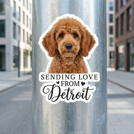 Pegatina Enviando Amor Desde Detroit