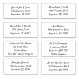 Pegatina Enviar dirección de nombre de destinatario individ