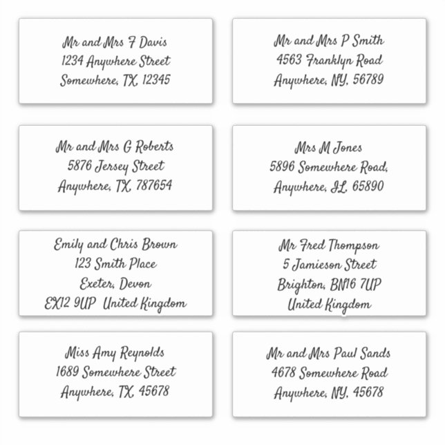 Pegatina Enviar dirección de nombre de destinatario individ (Anverso)