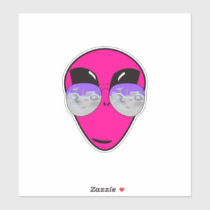 Pegatina Epic Shades Alien Head Moon Tourist UFO