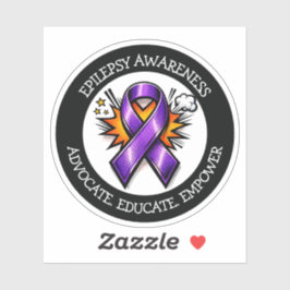 Pegatina Epilepsy Awareness | Purple Awareness Ribbon