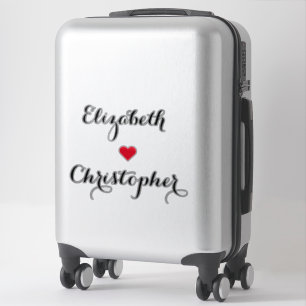 Pegatina Equipaje elegante simple Boda  par recién casados
