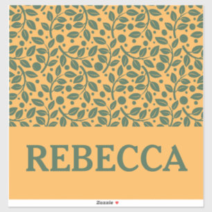 Pegatina Equipamiento del patrón de hoja verde y naranja