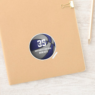 Pegatina equipo azul gris colores chicas baloncesto masculi