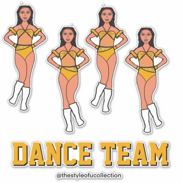 Pegatina Equipo de baile personalizado de piedras de giraso (Anverso)