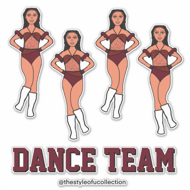 Pegatina Equipo de danza personalizado Cosmos de chocolate  (Anverso)