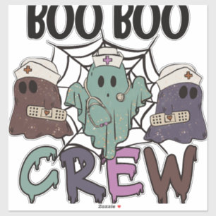 Pegatina Equipo de enfermería de Halloween Boo Boo