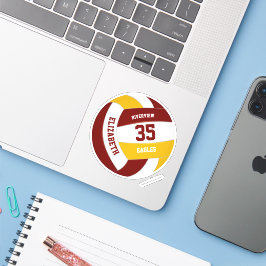 Pegatina equipo de oro marrón colores chicas voleibol mascu