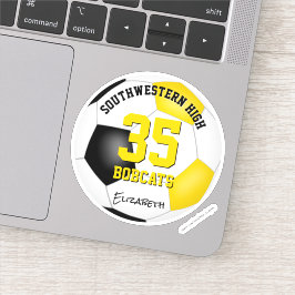 Pegatina equipo de oro negro colores chicas de fútbol