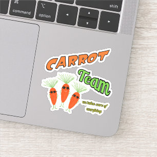 Pegatina Equipo divertido de zanahorias