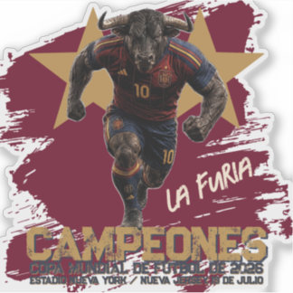 PEGATINA EQUIPO ESPAÑA CAMPEONES 2026