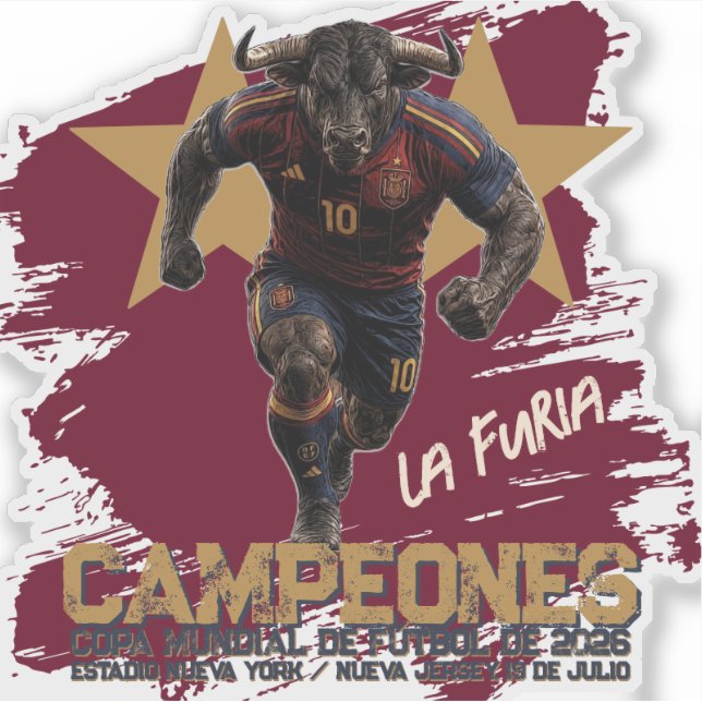 PEGATINA EQUIPO ESPAÑA CAMPEONES 2026 (Anverso)