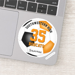 Pegatina equipo naranja negro colores chica