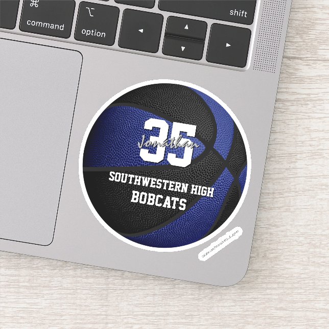 Pegatina equipo negro azul colores niños chicas baloncesto (Detalle)