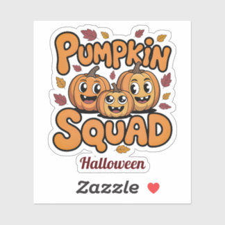 Pegatina Equipo Retro de Calabazas Lindas de Otoño