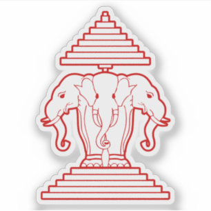 Pegatina Erawan tres dirigió Lao del elefante/la bandera d
