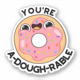 Pegatina Eres a-Dough-Rable Funny Donut Pun