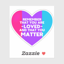 Pegatina Eres amado, asunto (corazón de la bandera de Andro