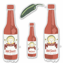 Pegatina ¿Eres Gatito? Gato de Salsa Caliente con Salsa de 