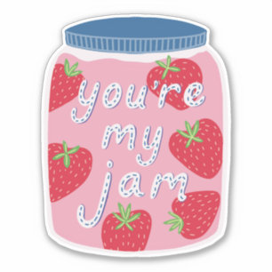 Pegatina Eres mi Jam Strawberry Jam Heart Valentine