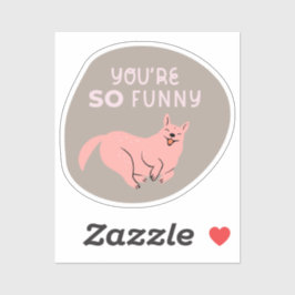 Pegatina eres tan gracioso adorable perro ilustrado beige r