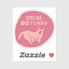 Pegatina eres tan gracioso lindo ilustrado perro cereza ros