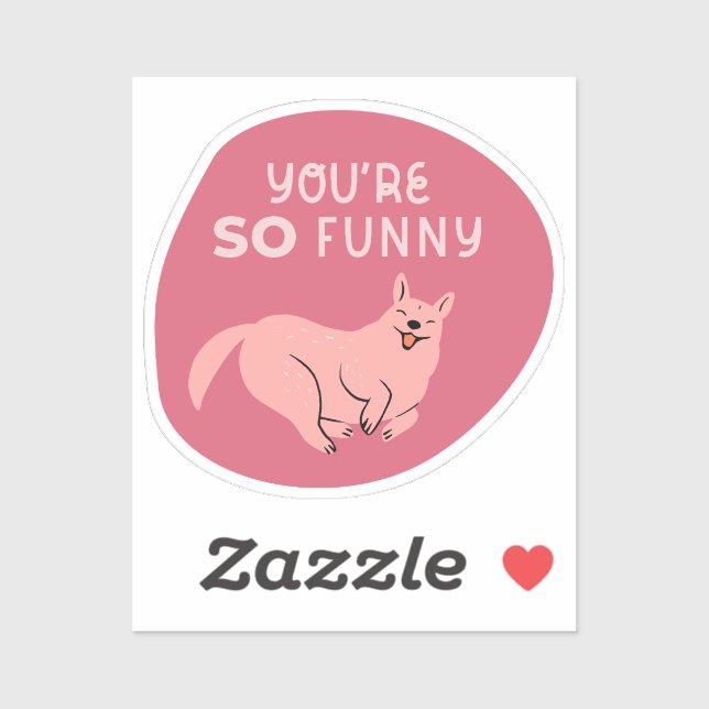 Pegatina eres tan gracioso lindo ilustrado perro cereza ros (Hoja)