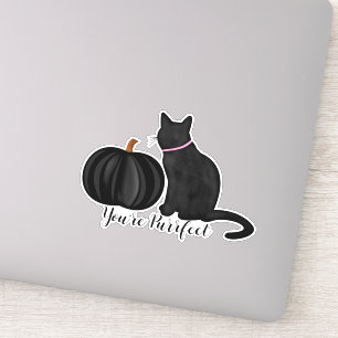 Pegatina Eres Un Gato Negro Y Calabaza Negra Perfecto