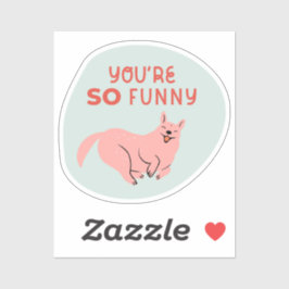 Pegatina eres un lindo y gracioso perro ilustrado aqua