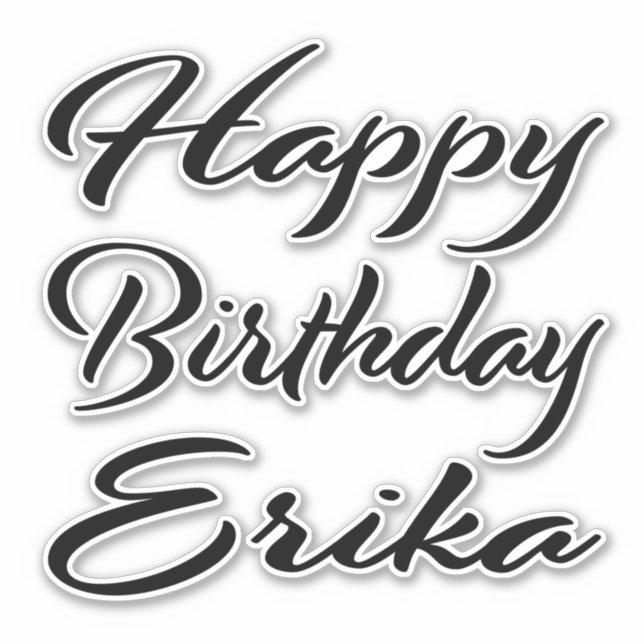 Pegatina Erika Name Vorname black Sticker Geburtstag (Anverso)