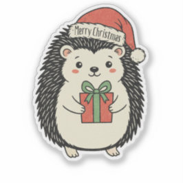 Pegatina Erizo Lindo Feliz Navidad